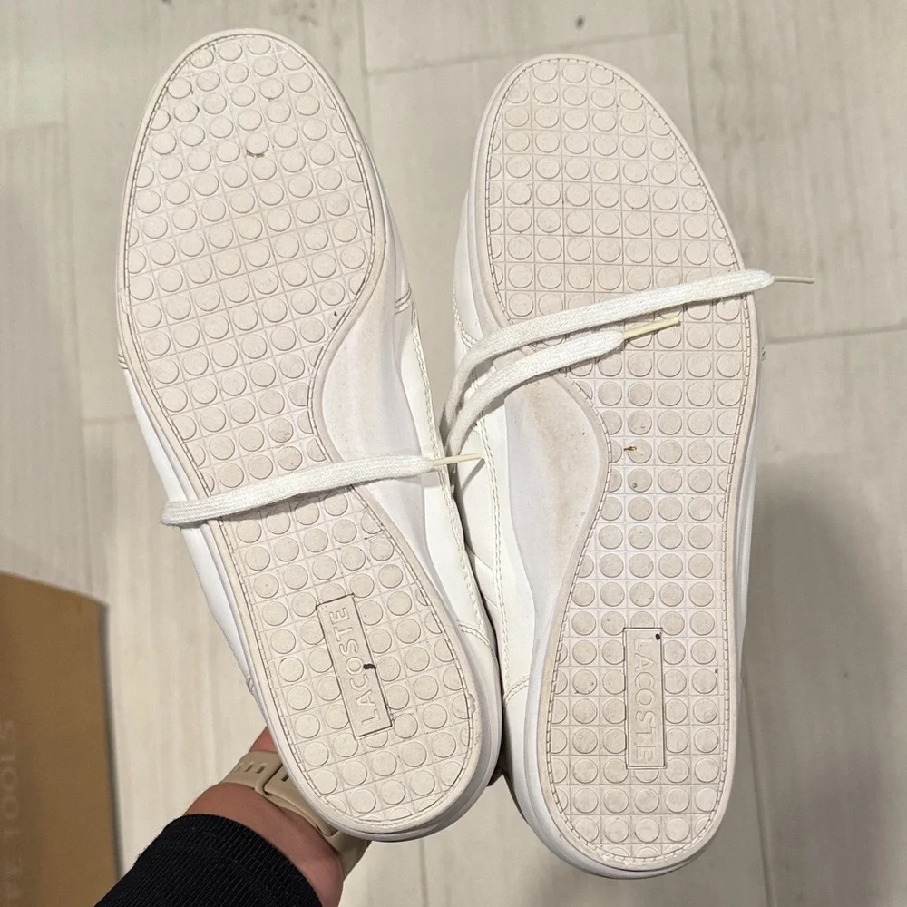 Lacoste White Sneakers with Embroidered Logo‎ size 10.5